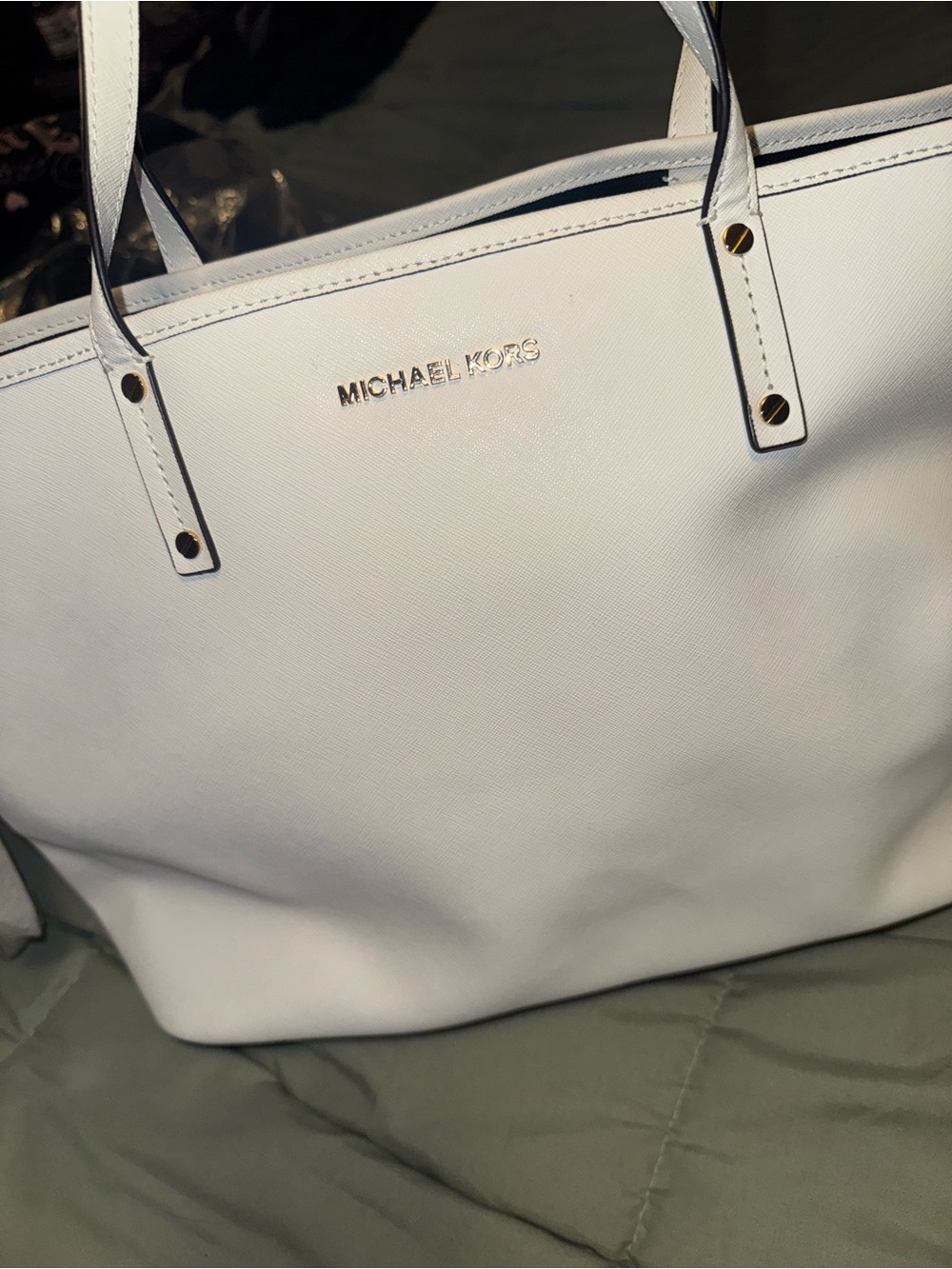 Michael Kors black and white reversible tote w Pouch  35T8GTVT9T NWT